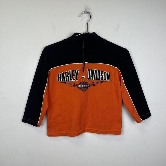 2000s Harley-Davidson Kids' Zip-Up Sweatshirt  Size 5 Vintage - Picture 1 of 4